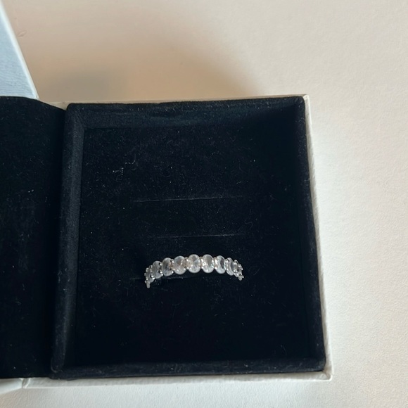 NWT Cubic Zirconia Silver Tone Wedding band - Picture 2 of 5